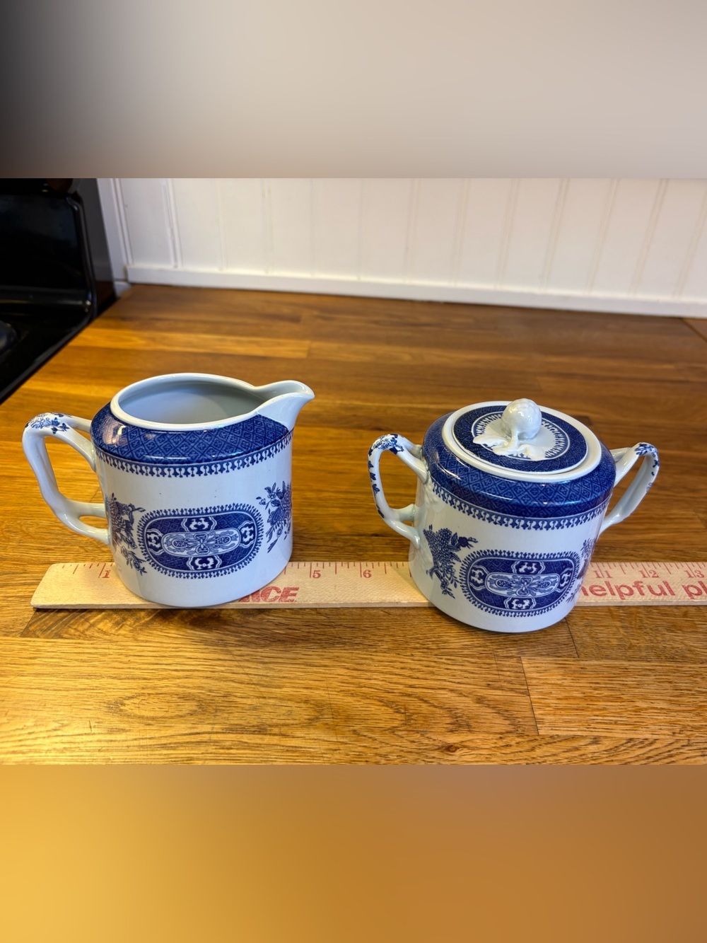 Spode ‘Fitzhugh Blue’ creamer and sugar with lid - Picture 13 of 15